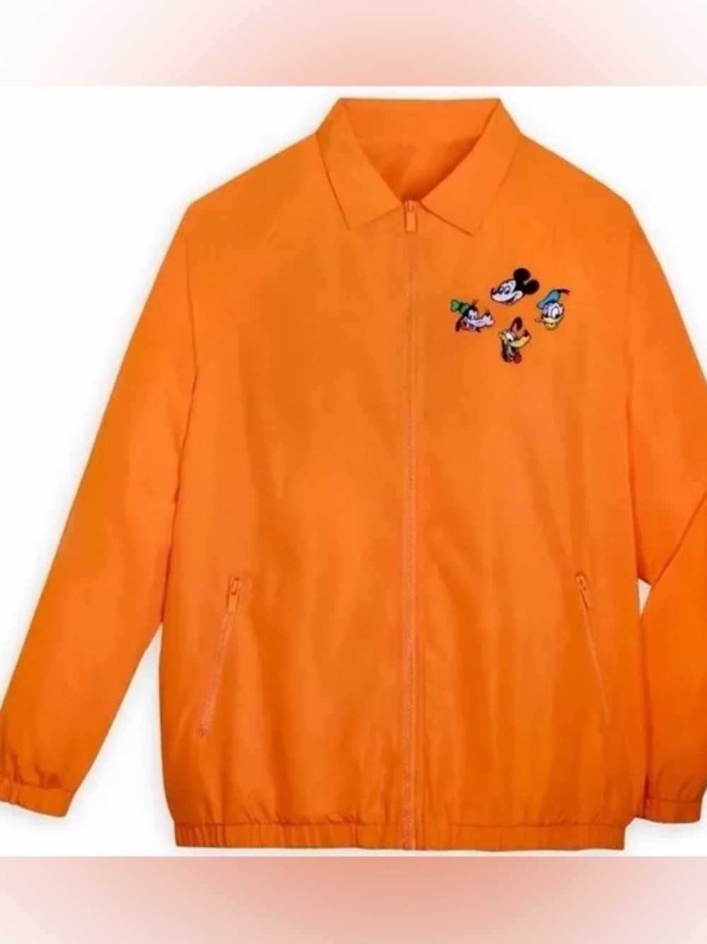 Disney Parks neon orange full-zip windbreaker